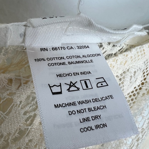 By Anthropologie | NEW Crème Delicate Lace Tunic Boho Maxi Dress Festival XS S - Picture 12 of 15